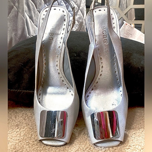 BCBG Silver Slingback Stiletto Sandal - Picture 10 of 12